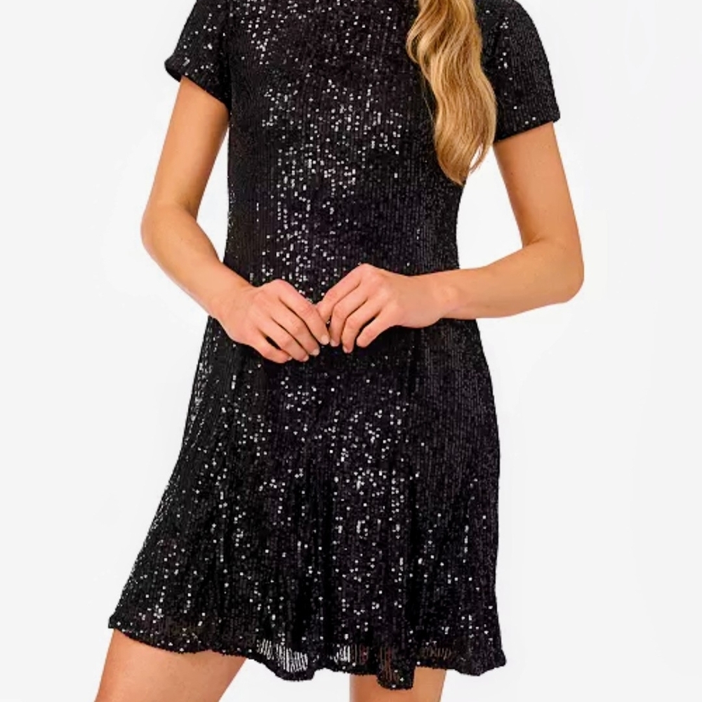 CeCe  Black Sequin Mini Dress